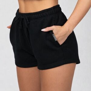 Iron Willd Womens Heavyweight Sweat Shorts Black Cotton Relaxed Gym Lounge XS